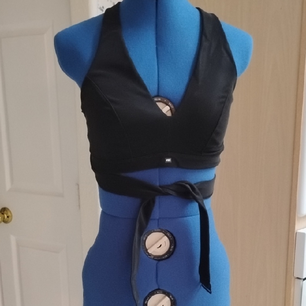 VSX Suedeeffect Plunge Wrap Sports Bra